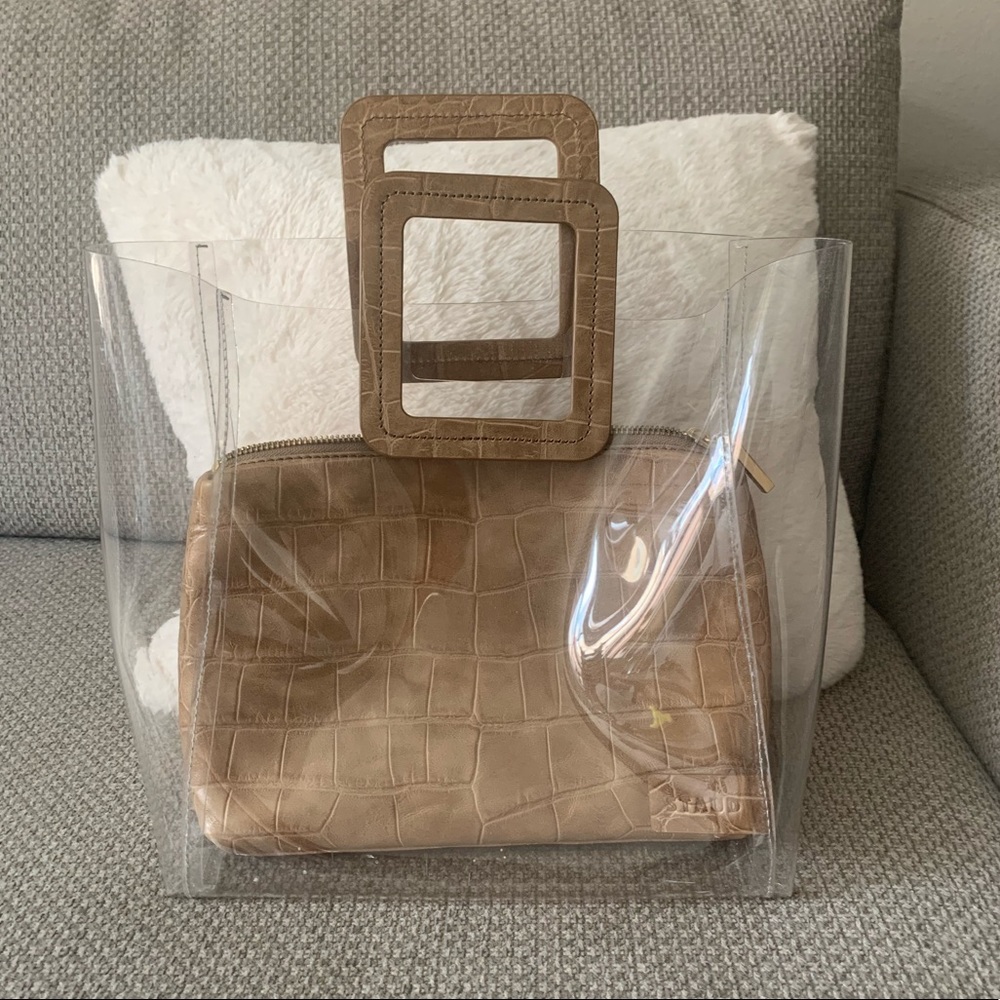 STAUD clear and tan insert bag